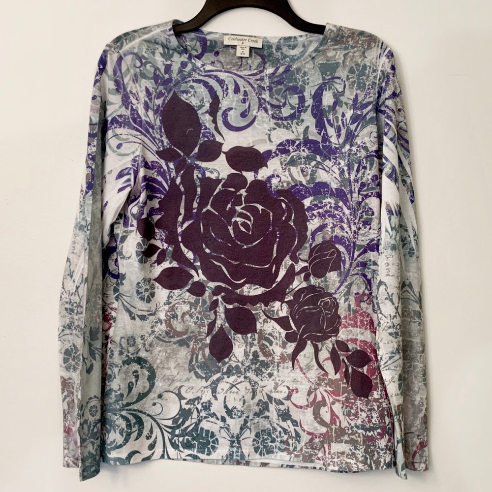 🌟2/20 Coldwater Creek purple floral top medium